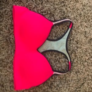 Pink sports yoga lounge bra
